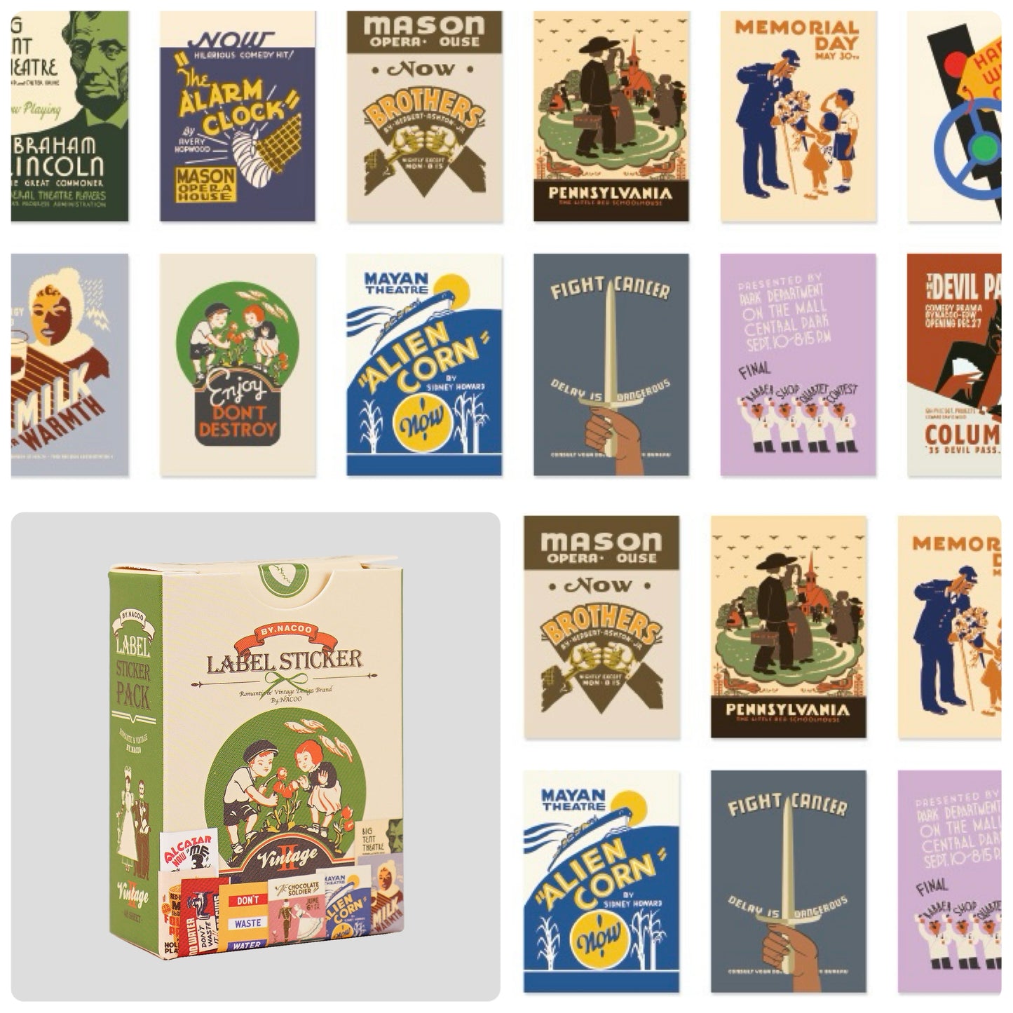 韓國By Nacoo Label Sticker -American Vintage *