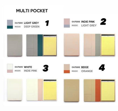 韓國Fenice Studio Multi Pockets A5 Writing Pad Folder 連A5 Writing Pad套裝 * [ 預購貨品 ]