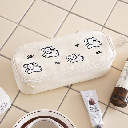 韓國My Little Puppy 大容量夾層 Pens Pocket Case - 兩色選擇  * [預購貨品，下單後14天出貨]