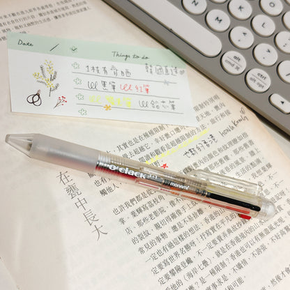 韓國Monami 3 + 1 三色筆連鉛芯筆 四合一 （透明筆桿）