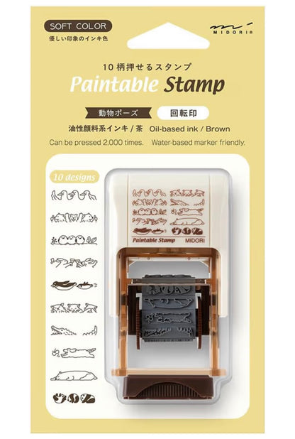 《已有墨水，無需印台》日本Designphil Paintable Stamp : 動物款 ［預購貨品］