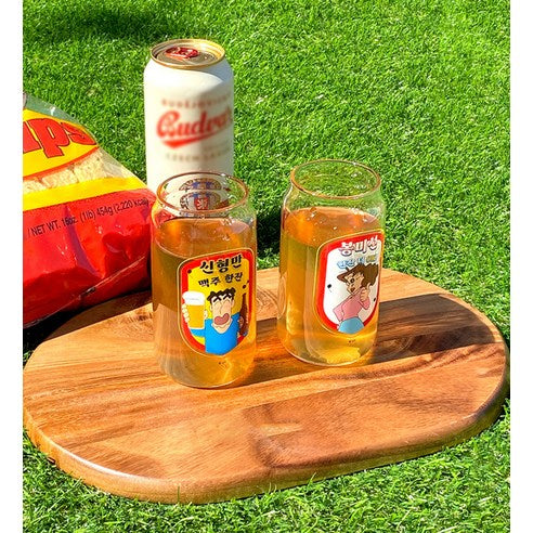 <新企劃> Crayon Shinchan 蠟筆小新 廣志與美冴 玻璃杯 330ml 2入組  * [預購貨品，下單後14天出貨]