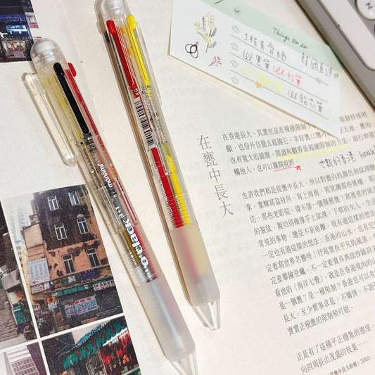 韓國Monami 3 + 1 三色筆連鉛芯筆 四合一 （透明筆桿）