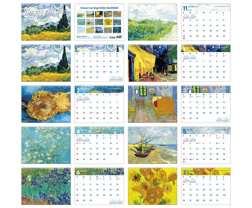 新品9 折優惠‼️ 韓國 2026 Artist Collection 梵高藝術館桌上月曆 - Van Gogh