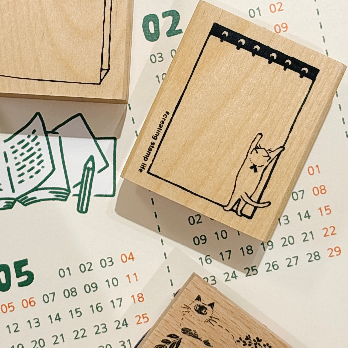 日本 I love Stamp 木製框框印章 - 貓咪告示