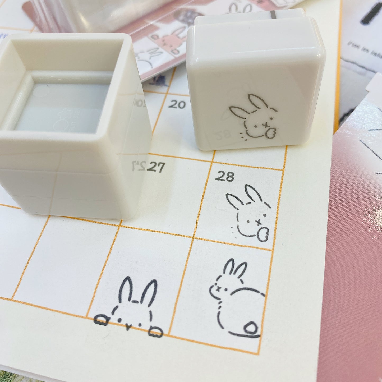 日本層層疊Corner☆Stamp 自帶墨印章 - Peeaboo 兔兔