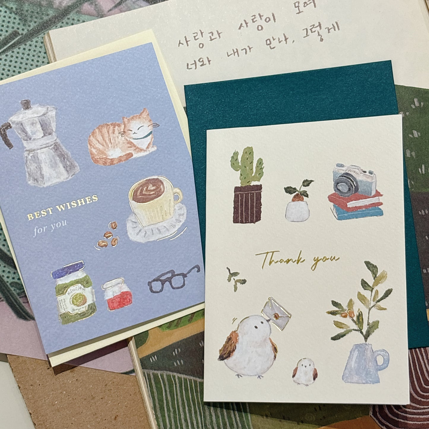 台灣手繪燙金心意卡 - Thankyou