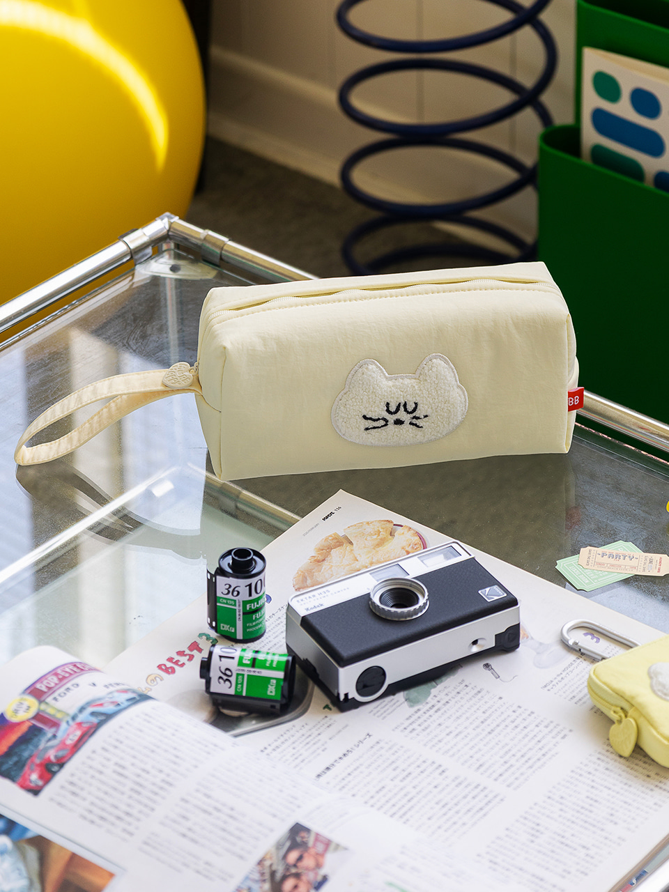 韓國Romane Mogry 貓咪 大容量 Pens Pocket Case - 4 色選擇  * [預購貨品，下單後14天出貨]