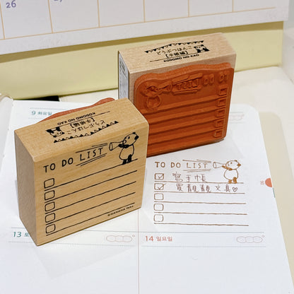 日本木製印章 - 熊貓 To do list