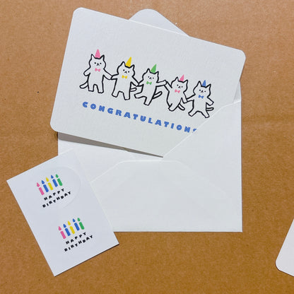 韓國插畫師썸캣츠可愛貓咪小卡 - Congratulations‼️