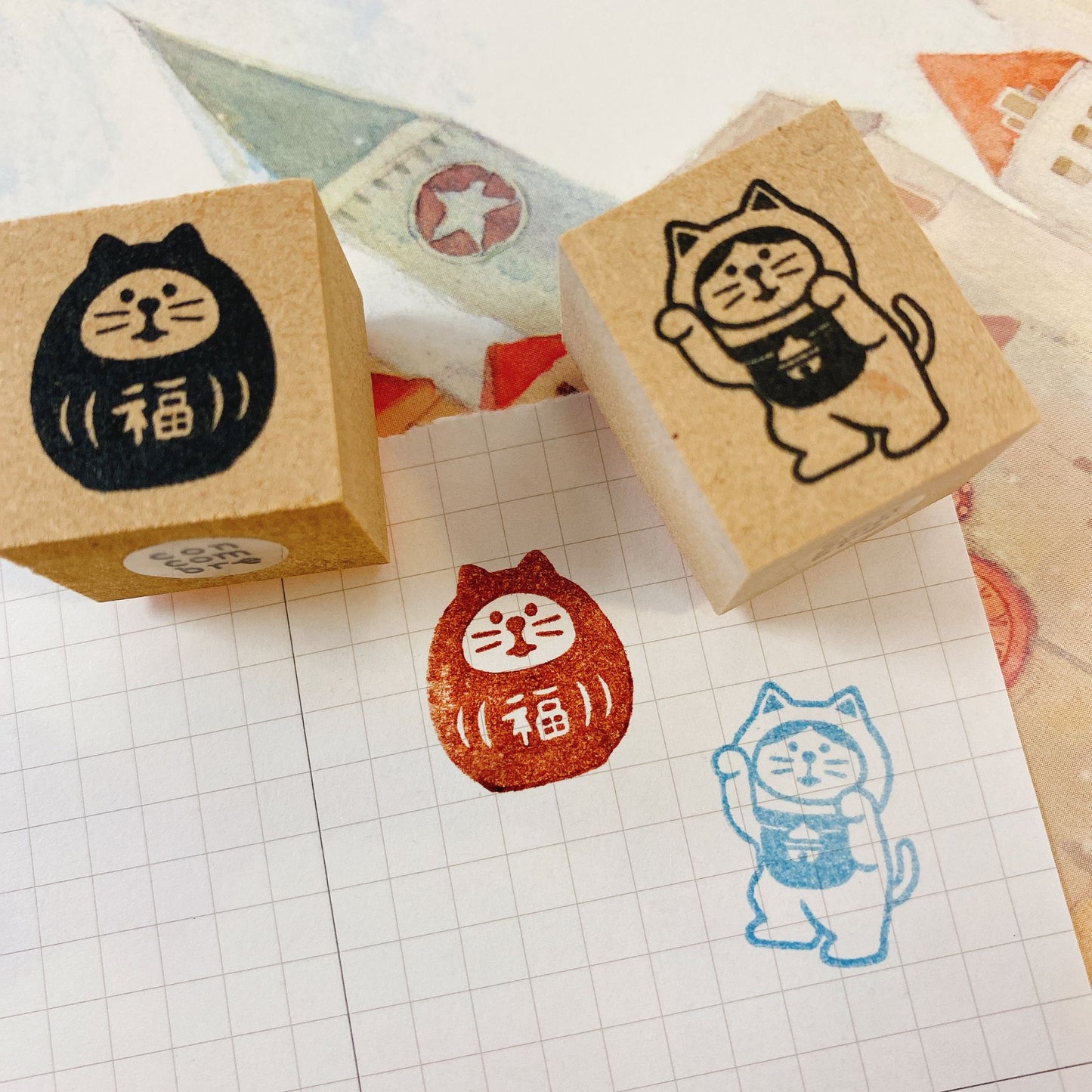 日本concombre Fukumono 系列木頭印章 （預購貨品，兩星期列貨）