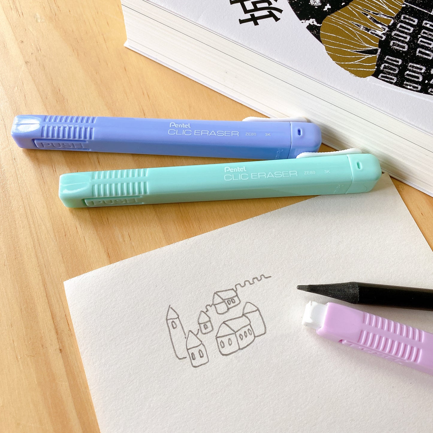 Pentel Clic Eraser 糖果色筆型擦膠筆