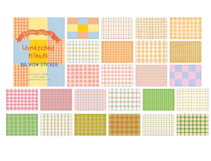 韓國By Nacoo Message and Label 盒仔貼紙 - 格仔 * [預購貨品，下單後一星期出貨]