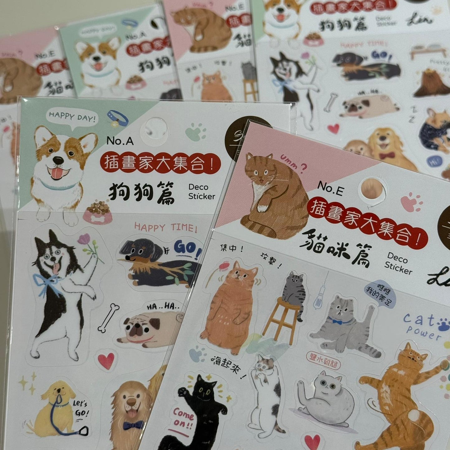 毛孩大集合透明貼紙 - 貓貓及狗狗