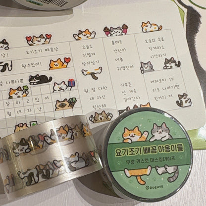 韓國 Doehye Drawing 貓咪四部曲卷裝貼紙 ：第三部曲 - 不能抗拒的貓咪身體
