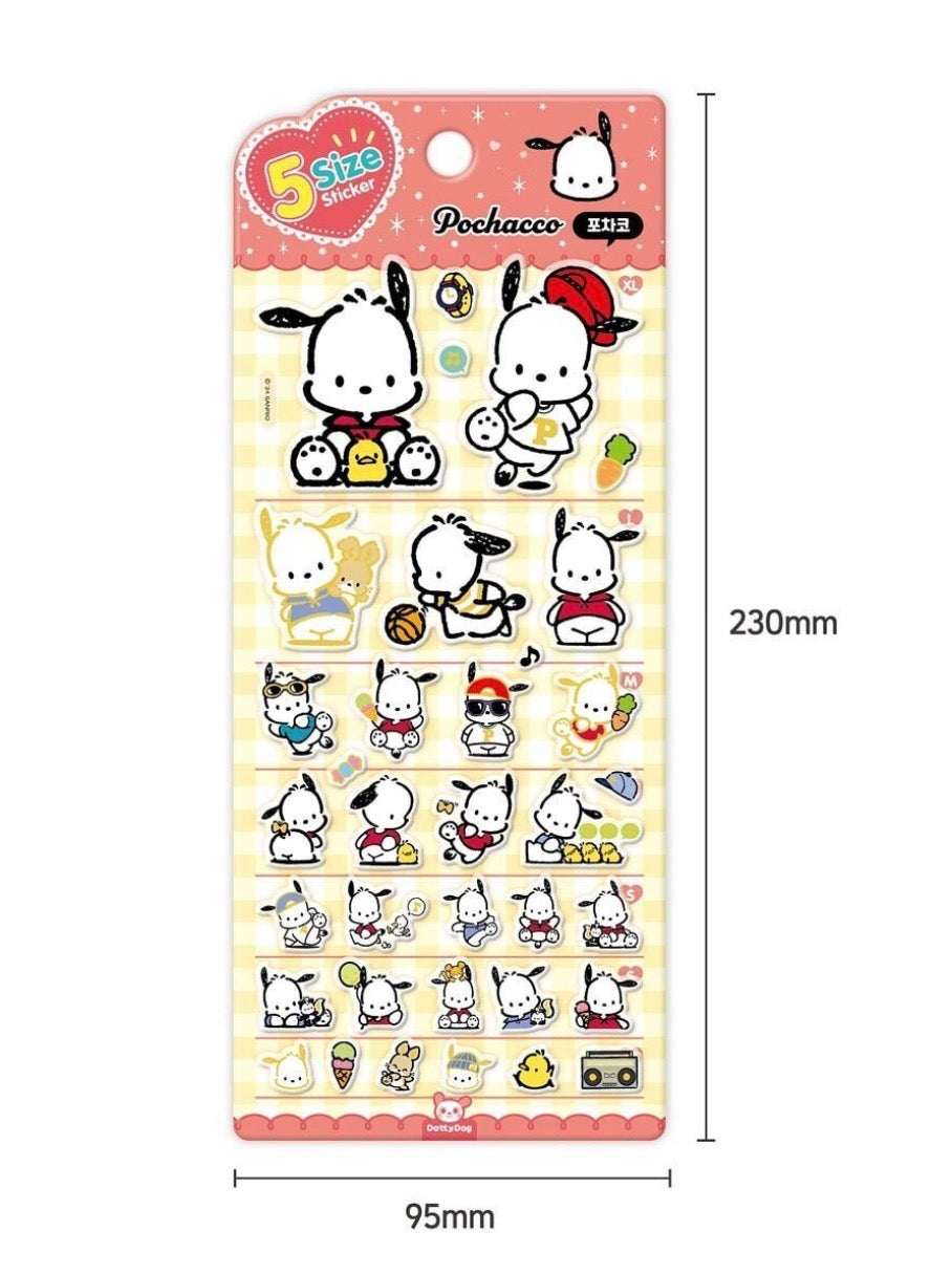 Sanrio Characters Five Size 貼紙 - 水怪 [預購貨品］