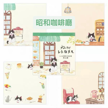 日本 昭和貓咪 🐱 方形便條簿 - 四款