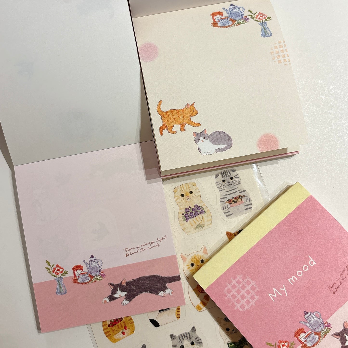 日本 NB Lovely Pets My Mood 四圖案 80頁便條簿 - 貓貓