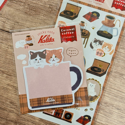 日本Kalita 貓咪咖啡館系列便條貼 - 一共4 款