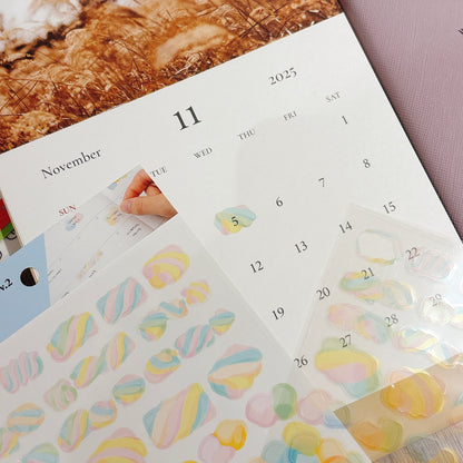 韓國Full design Useful Highlight Stickers - ￼Marshmallow 棉花糖