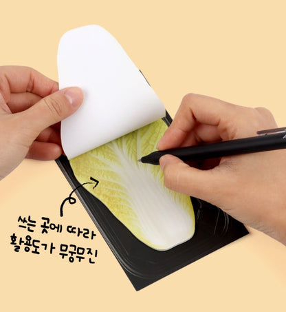 韓國Eight Mart 燒肉拼盤便條貼：野菜類 （秀珍菇、娃娃菜、生菜、紫蘇葉）