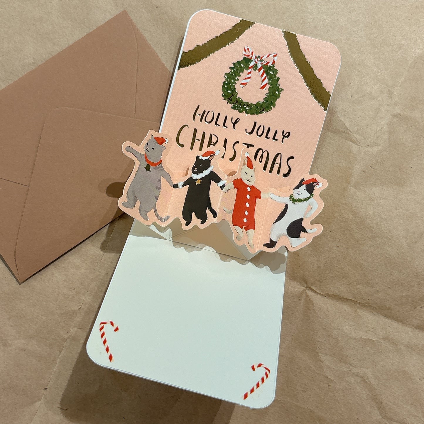 日本 Christmas 貓咪的家 立體pop up聖誕咭小卡