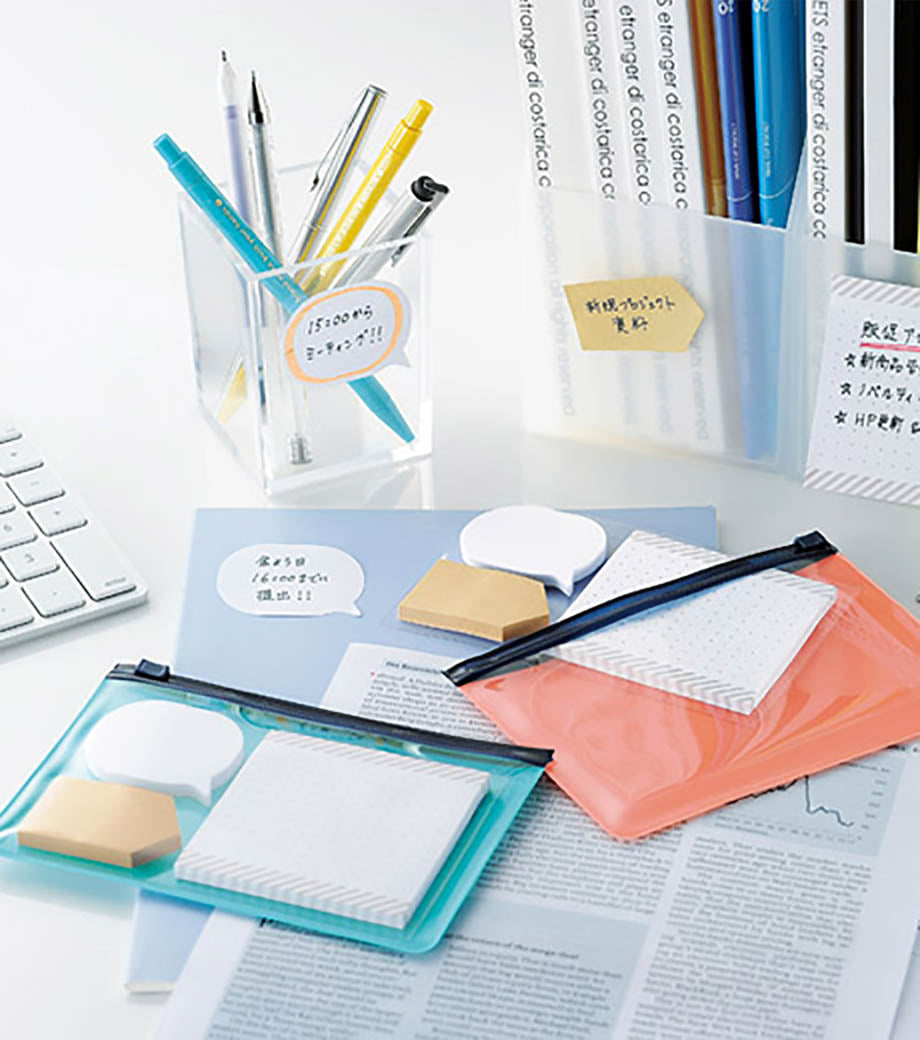 日本Maruzu 透明 Zip袋便條貼套裝 - 2 色選擇