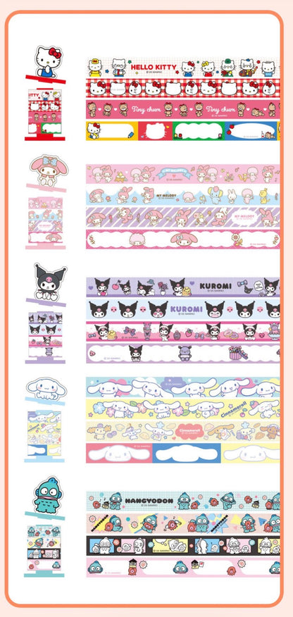 日本Sanrio Characters 紙膠帶Holder 連紙膠帶套裝 - 肉桂狗 / 水怪 / Kuromi / Hello Kitty / My Melody [預購貨品］