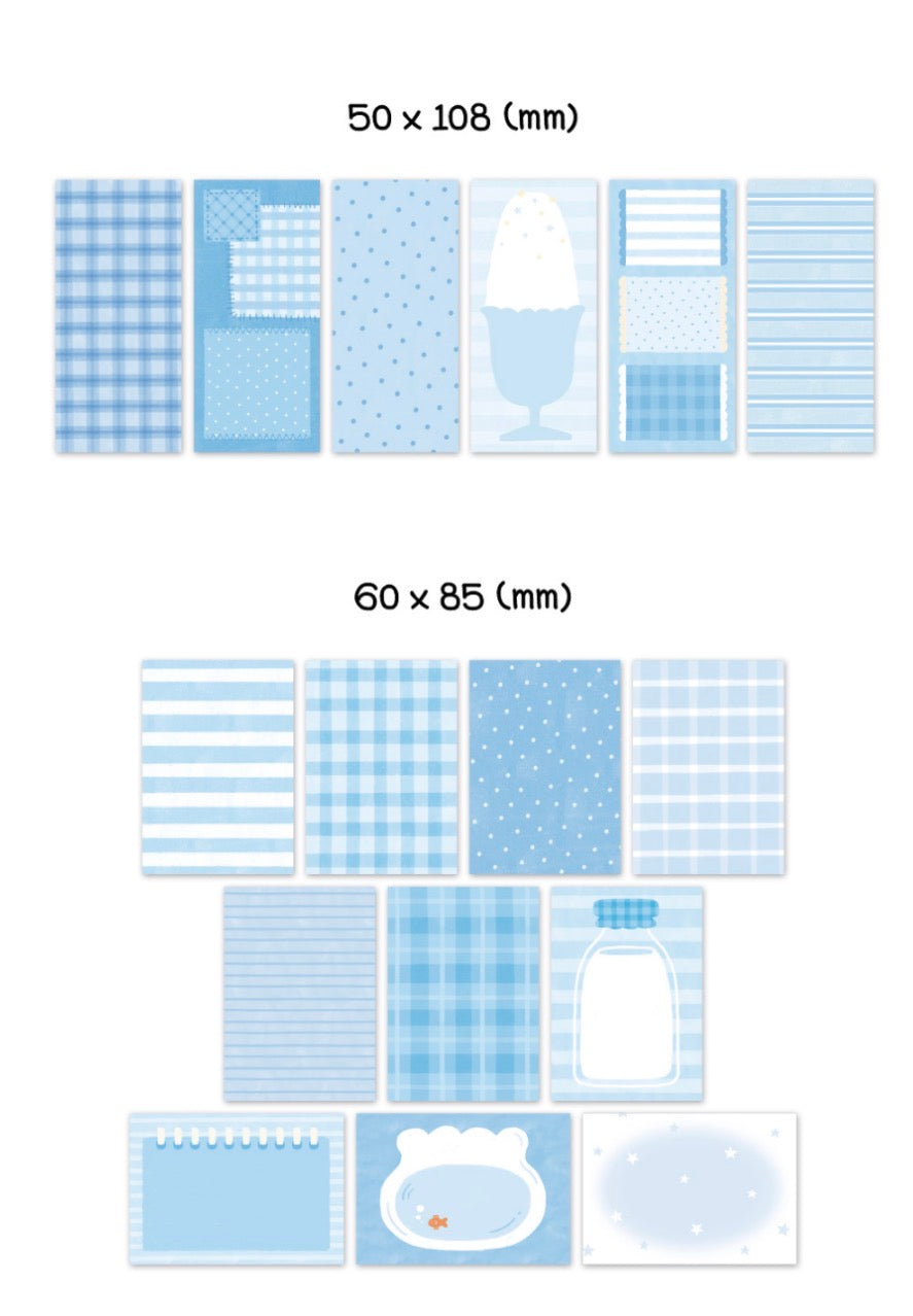 韓國Monolike 藍色系拼貼素材包 Blue Sherbet Label Stickers Pack *可書寫* [預購貨品，下單後14天出貨]