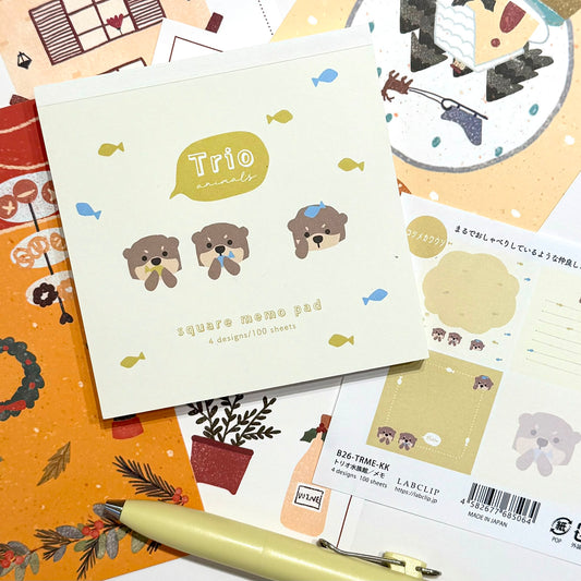 日本 Trio animal 系列四方便條紙 - 水獺寶寶