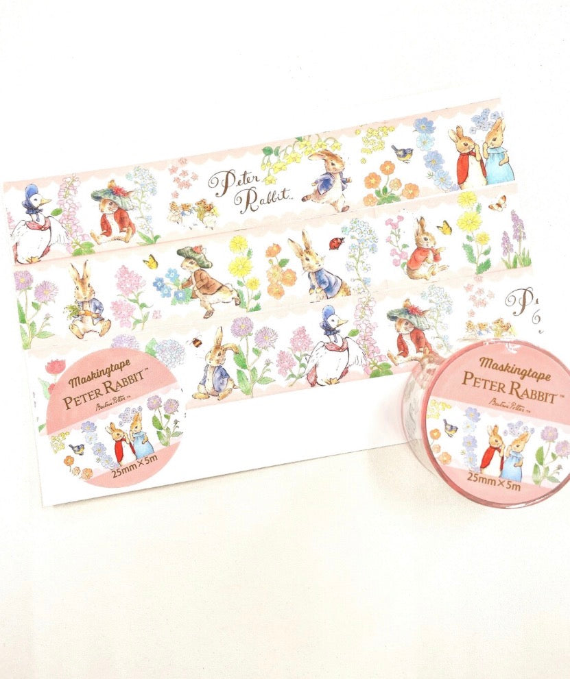 日本Peter Rabbit 彼得兔系列和紙紙膠帶五米長 -彼得兔的花園