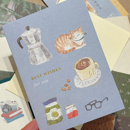 台灣手繪燙金心意卡— Best wish for you