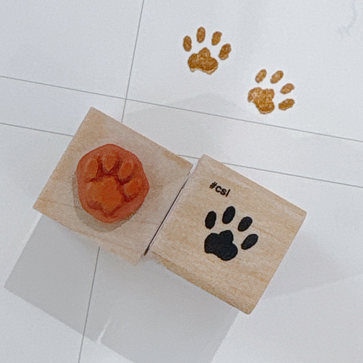 日本 I love Stamp 木製印章 - 🐾 掌印