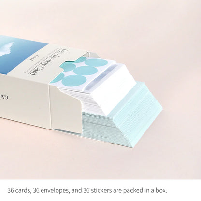 韓國Monolike 36 Days Mini Message Card Set (一套36 張）藍天 [預購貨品］