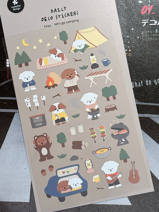 韓國Suatellier 手帳貼紙 - let’s go camping