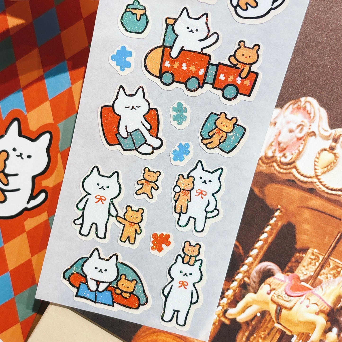 韓國插畫家썸켓츠 貼紙系列 - 貓咪和小熊