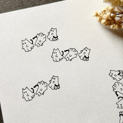 日本the Neko-noki 貓咪紙品: 三隻鬼鬼貓咪印章