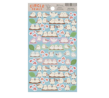 日本小鳥貼紙系列 Ryu ryu Circle Seals 雪鳥貼紙
