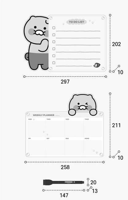 韓國春植磁石每週日程規劃板 (附有筆）