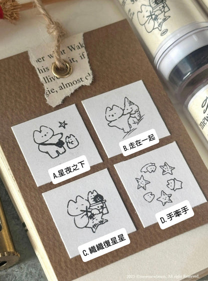 韓國Mewmewbeam 復古懷舊自帶墨水印章 - 星之系列* [預購貨品，下單後14天出貨]