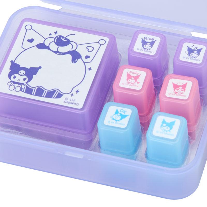 Sanrio Characters 浸透印章組合連小箱子: Kuromi （一套7 個，無需印台）預購貨品