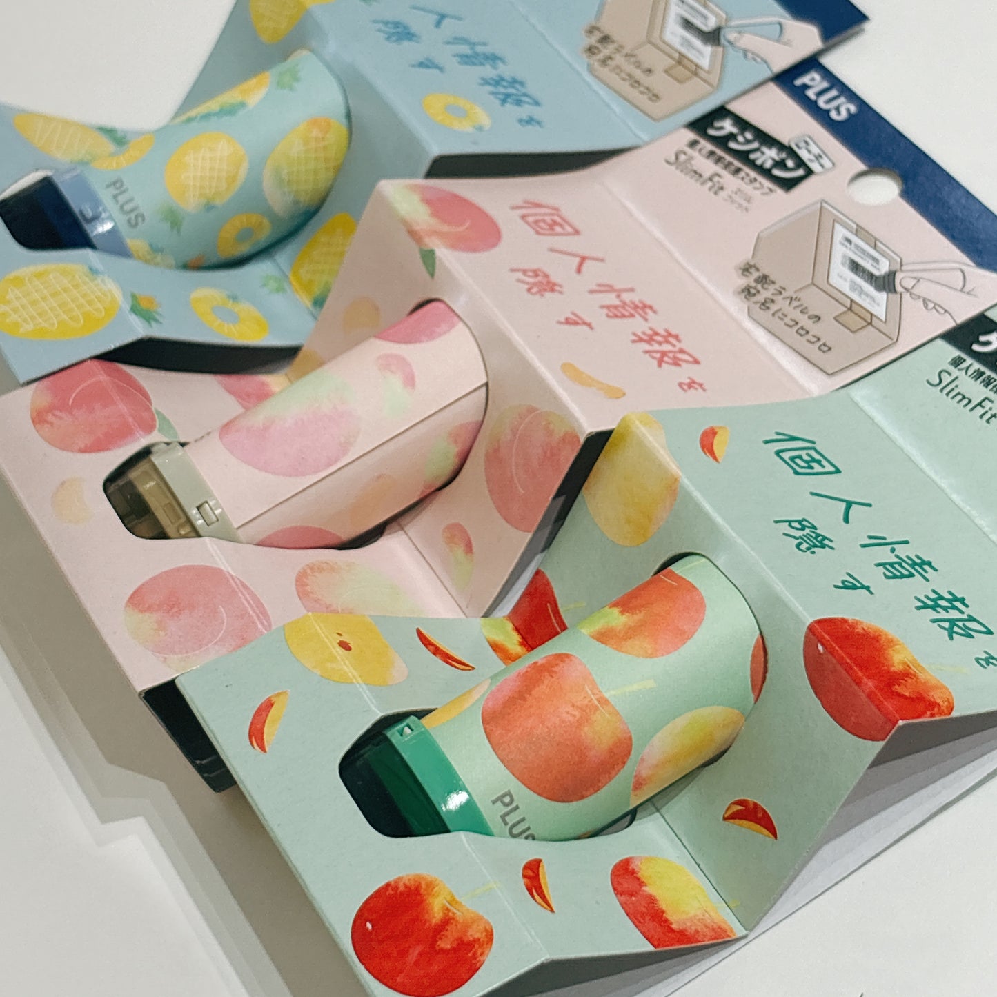 日本 Plus 輕便個人情報保密印 Summer 限定版 - 蜜桃🍑菠蘿🍍車厘子🍒