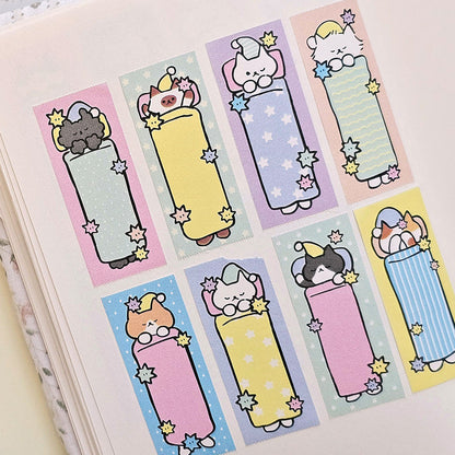 韓國插畫家썸켓츠 紙質可書寫卷裝 Label 貼 - Good night 貓咪