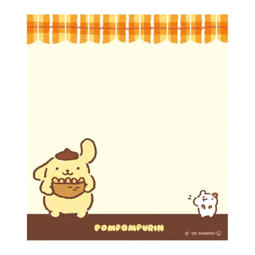 日本古川紙工 x Sanrio 零食系列便條簿80張: 布甸狗愛吃薯片 [預購貨品，下單後14天出貨]