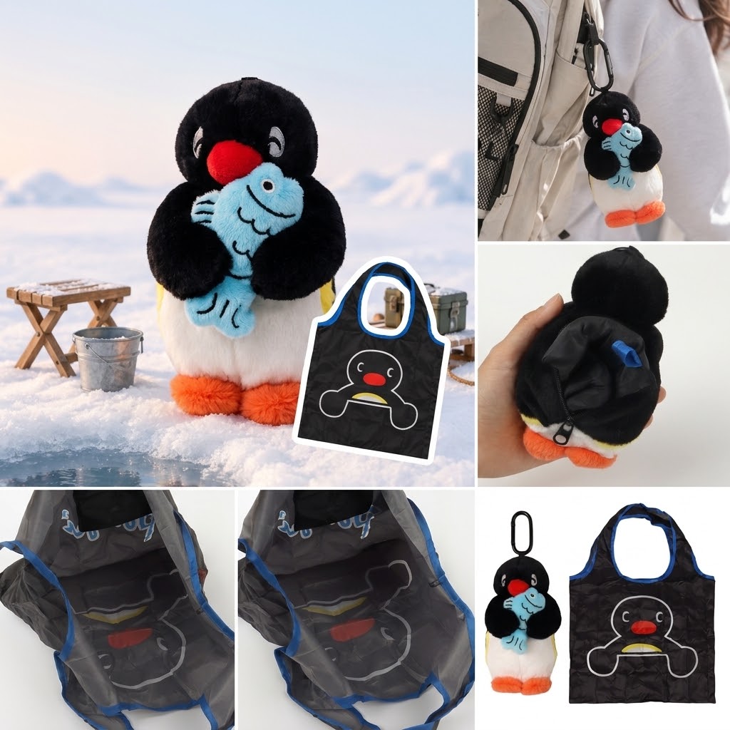 Free Gift 🎁 韓國Pingu 造型匙扣連環保袋 [預購貨品] 買任何兩隻Pingu / Pinga 公仔送Pingu 護照套一個‼️