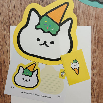 韓國插畫家썸켓츠心意卡系列 - 薄荷雪糕🍦白貓咪