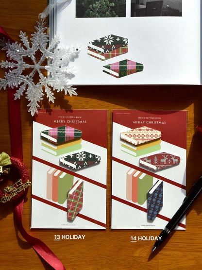 韓國Life Stationery Sticky Pattern Book 書本造型 Index Memo - 聖誕限定版 * [預購貨品，下單後14天出貨]