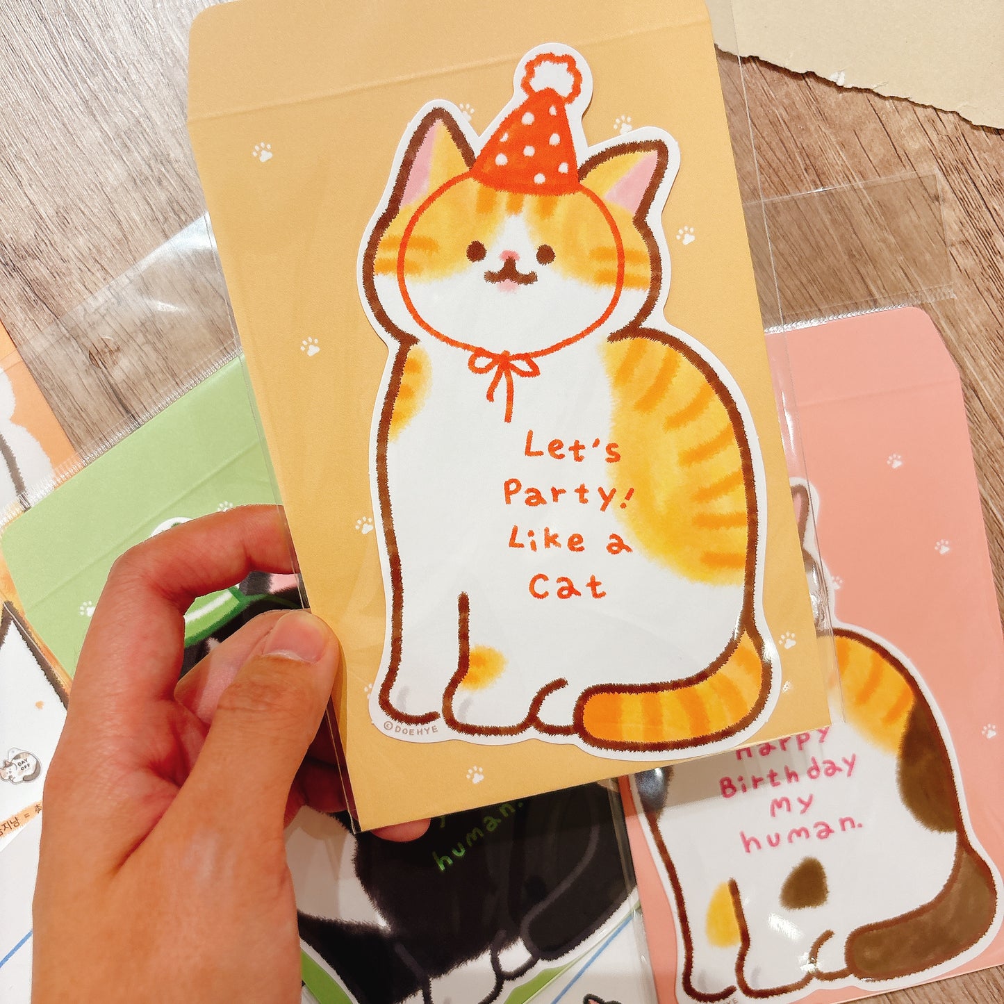 韓國Doehye Drawing 貓咪小隊心意卡 - 生日/恭喜