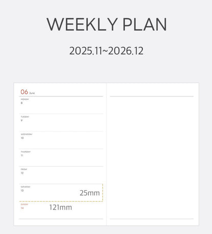 韓國 2026 Beverly月周計劃皮革封面A5 SCHEDULE -  5 色選擇  [預購貨品，下單後14天出貨]