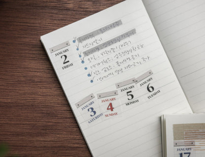 韓國原創 glen 2026 年365天迷你月曆和紙卷裝貼紙 [預購貨品，下單後一星期出貨]